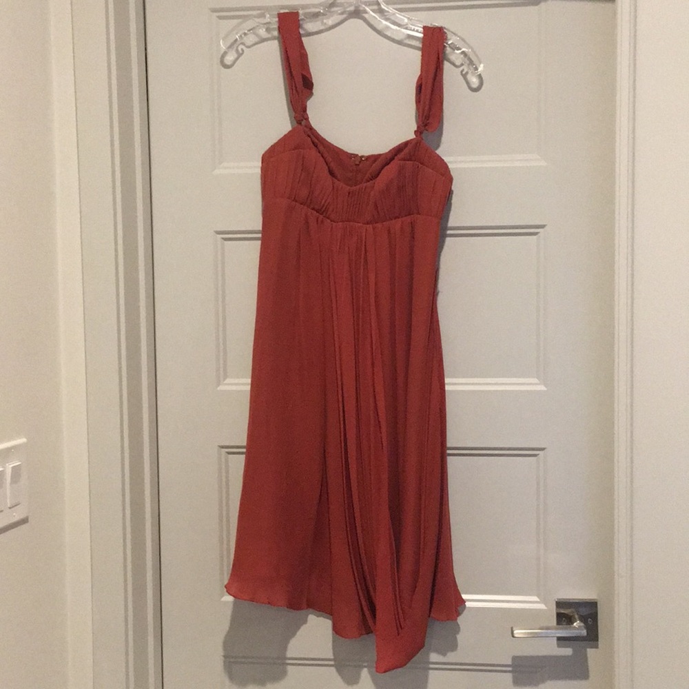 Nicole Miller rust colored cocktail dress